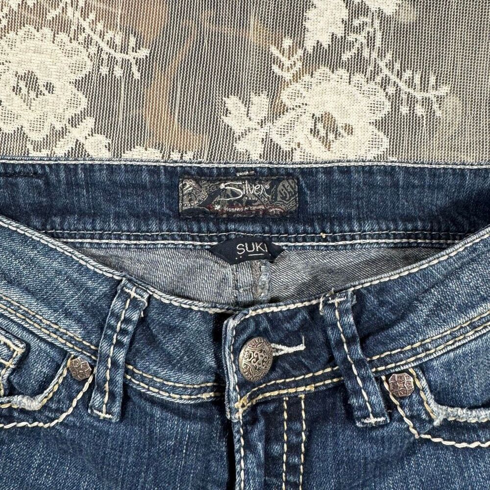 Silver Jeans Co. Suki Mid-Rise Slim Bootcut Jeans – Dark Wash | W27/L32 - Picture 3 of 6